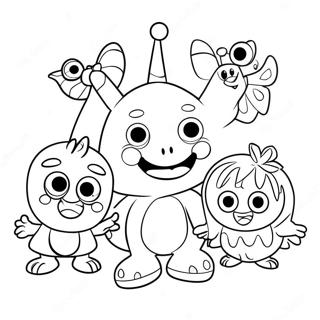 Page À Colorier De Henry Hugglemonster Avec Des Amis 34854-27562