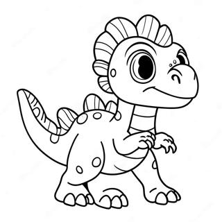 Cute Dilophosaurus With Big Eyes Coloring Page 35034-27703