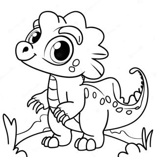 Cute Dilophosaurus With Big Eyes Coloring Page 35034-27704