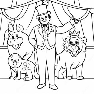 पी.टी. बार्नम सर्कस जानवरों के साथ रंग भरने वाला पृष्ठ 35294-27910