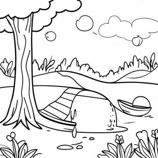 Ontspannende Natuurscène Genezing Kleurplaat 36584-28938