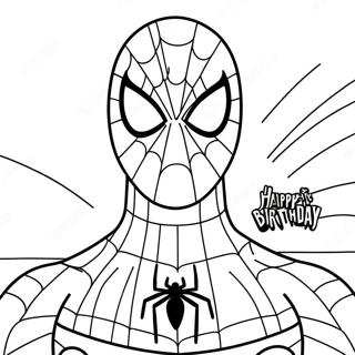 Spiderman Happy Birthday Coloring Page 37713-29817