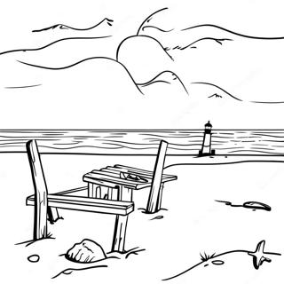 Kleurplaat Van Een Strandscène In De Outer Banks 3780-3015