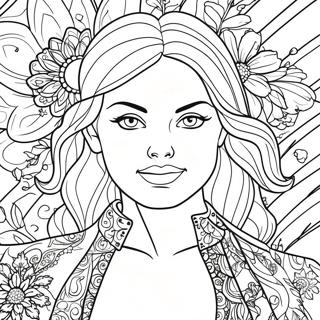 Realistic Fashion Model Coloring Page 37993-30055