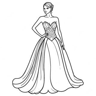 Elegant Evening Gown Coloring Page 37994-30051