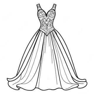 Elegant Evening Gown Coloring Page 37994-30052