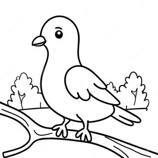 Sød Due Sidder På En Gren Malebog 39484-31237