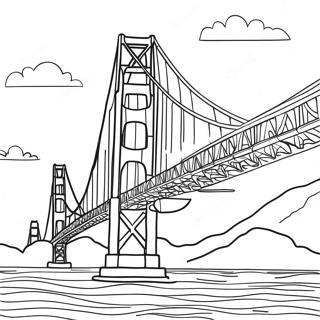 Gün Batımında Altın Kapı Köprüsü Boyama Sayfası 39674-31366