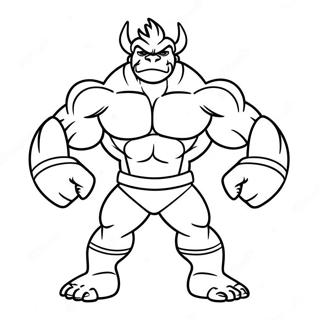 Раскраска Мускулистого Мачампа, Демонстрирующего Мышцы 40444-31969