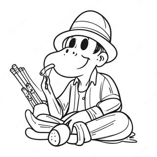 대마초를 피우는 쿨한 색칠 공부 페이지 4071-3237