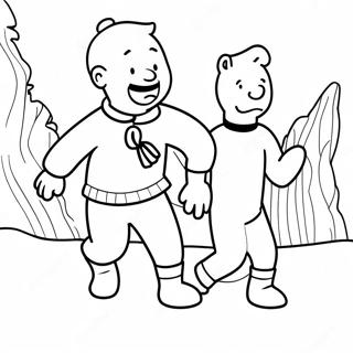 Adventurous Tintin And Snowy Coloring Page 41104-32480