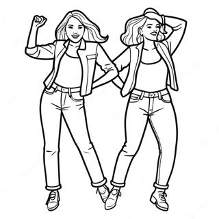 Página Para Colorir Newjeans Dançando Em Sincronização 41134-32507