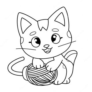 प्यारा लिट्टेन ऊन के साथ खेलता हुआ रंग भरने वाला पृष्ठ 42994-33989