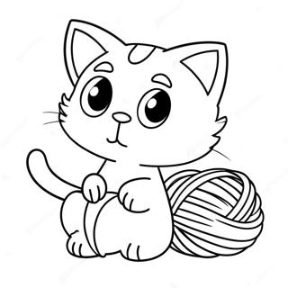 प्यारा लिट्टेन ऊन के साथ खेलता हुआ रंग भरने वाला पृष्ठ 42994-33992