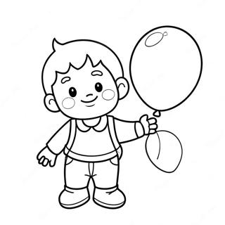 Blije Zoon Met Een Ballon Kleurplaat 43364-34275