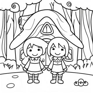 Page À Colorier Hansel Et Gretel Fantaisiste Dans La Forêt 43754-34581