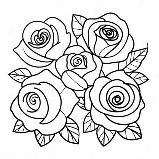 Roser Kontur Farvelægningsside 44513-35182