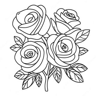 Roser Kontur Farvelægningsside 44513-35183