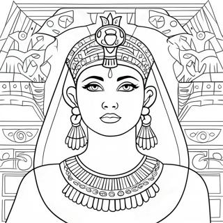 Tyylikäs Kleopatra Kruunulla Värityssivu 44994-35560