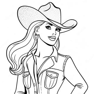 Раскраска Ковбойской Барби В Блестящем Наряде 45183-35714
