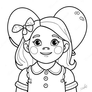 Page À Colorier D'annie Avec Des Ballons Colorés 47484-37549