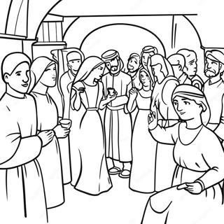 Página Para Colorear De La Celebración De La Boda En Caná 48253-38151