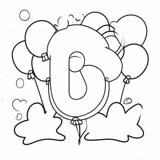 Colorful Number 18 With Balloons Coloring Page 48924-38683