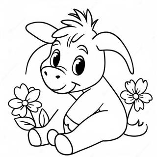 Baby Eeyore Met Bloemen Kleurplaat 49334-39021