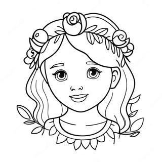 Søt Emily Med Blomsterkrone Fargeleggingsark 49534-39188