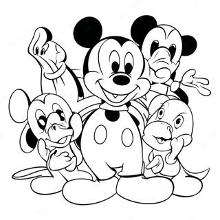 Arkadaşlarıyla Mickey Mouse Boyama Sayfası 49894-39478