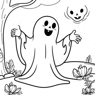 무서운 할로윈 유령 색칠 공부 페이지 50074-39608