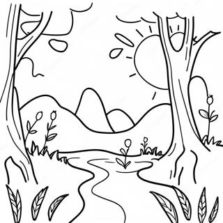 Beruhigende Naturszene Ausmalbild 5060-4024