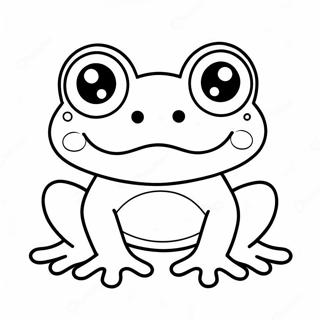 Glad Kawaii Groda Med Stora Ögon Färgsida 50974-40307