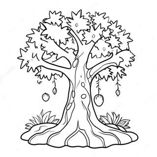 صفحة تلوين شجرة العطاء السعيدة 51274-40546