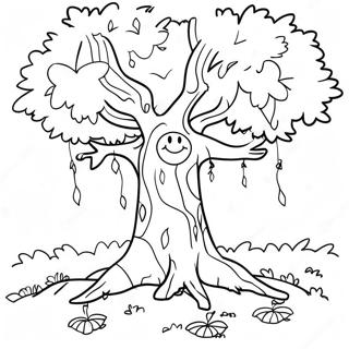 صفحة تلوين شجرة العطاء السعيدة 51274-40547