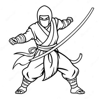 Pagina Da Colorare Dell'epico Guerriero Ninja Con Spada 51364-40629