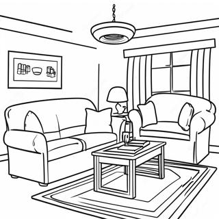 Página Para Colorear De Muebles De Sala Acogedora 52034-41153