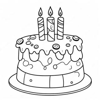 Colorful 9th Birthday Cake Coloring Page 52464-41502