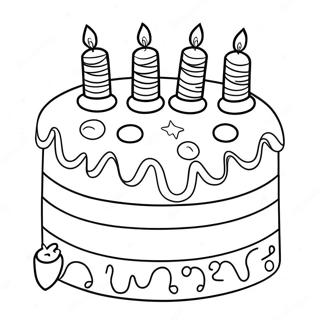 Colorful 9th Birthday Cake Coloring Page 52464-41503