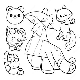 Spaßiges Koordinatengitter Mit Tieren Ausmalbild 52614-41605