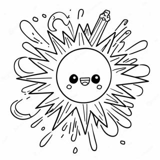 カラフルなアニメーションの爆発ぬりえページ 52894-41845