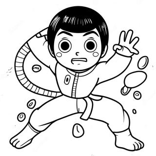 Fargeleggingsark Av Rock Lee I Dynamisk Actionposisjon 53343-42188