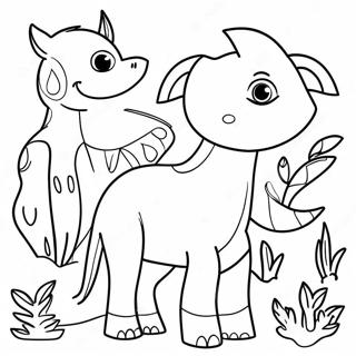 चमकीले नियोन जानवरों का रंग भरने वाला पृष्ठ 53644-42437