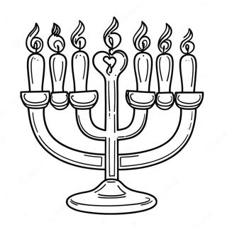 Colorful Menorah Coloring Page 5391-4282