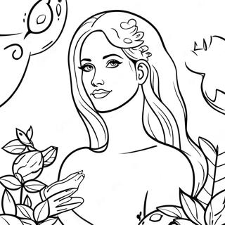 Page À Colorier D'eve Dans Un Beau Jardin 54234-42943