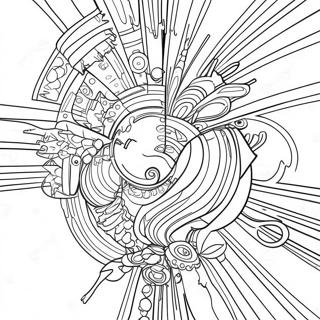 ग्लिच आर्ट एब्सट्रैक्ट रंग भरने वाला पृष्ठ 55063-43554