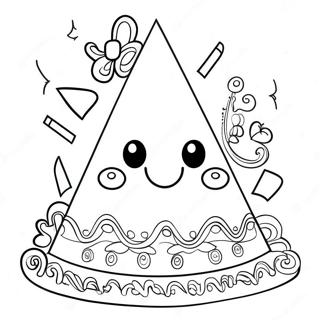 Sprankelende Verjaardagsfeest Hoed Kleurplaat 56174-44445