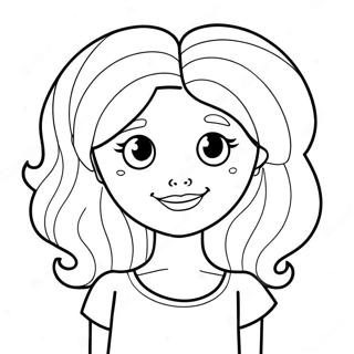 Büyük Saçlı Çizgi Film Kızı Boyama Sayfası 56963-45067