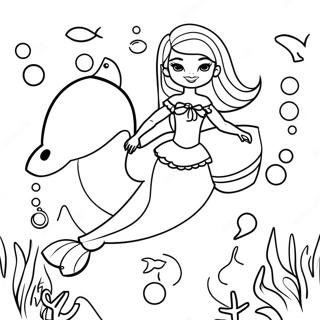 Página Para Colorir Da Barbie Nadando Com Golfinhos 57194-45249