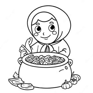 Strega Nona With Pasta Pot Coloring Page 57404-45425